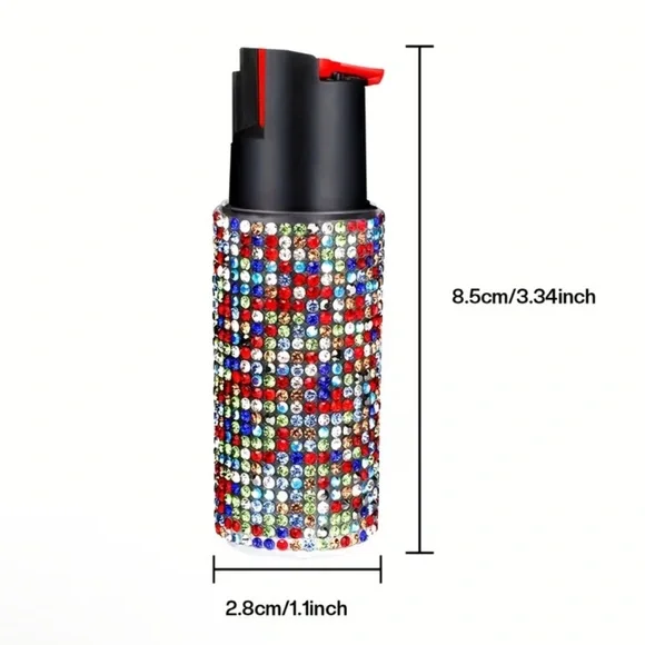 Rhinestone Protective Spray Keychain - Picture 3 of 7